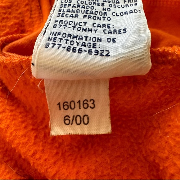 VTG Y2K Tommy Hilfiger Full Zip Fleece Vest Women Size XL Orange Clueless Vibes - Picture 3 of 11